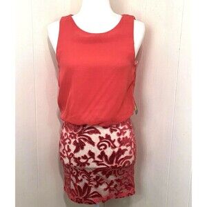 Teeze Me Melon Coral Mini Dress Size 1 Juniors Sequin Nude Dress Cocktail Party